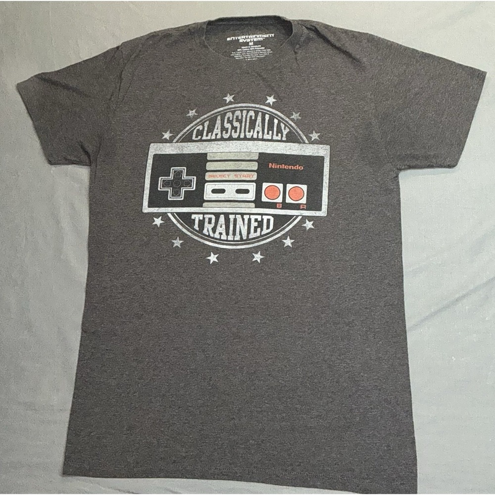 Retro Gaming Official Nintendo NES Controller Classically Trained Tee Shirt Med